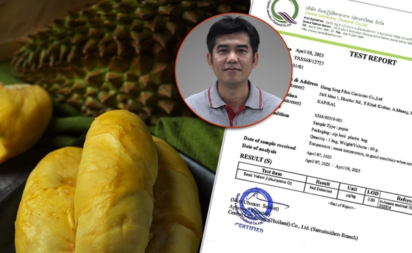 ปัญจพลไฟเบอร์ฯ ยันกล่องบรรจุทุเรียนปลอดสาร BY2 ตามมาตรฐานจีน