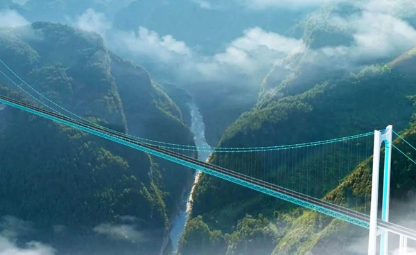 “สะพานที่สูงที่สุดในโลก” ในจีน เสร็จสิ้นการขึ้นโครงสร้างหลัก