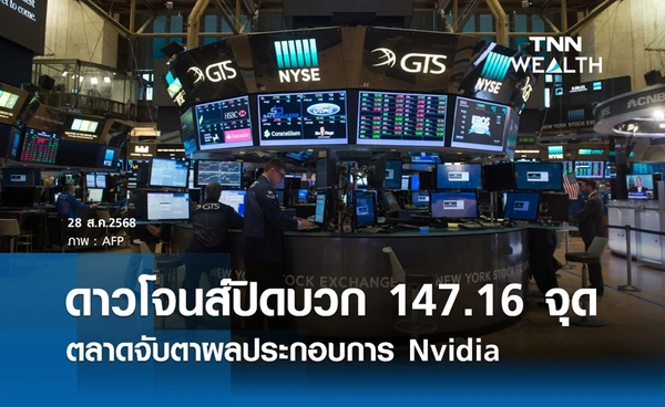หุ้นดาวโจนส์วันนี้ 28 สิงหาคม 2568 ปิดบวก 147.16 จุด ตลาดจับตาผลประกอบการ Nvidia