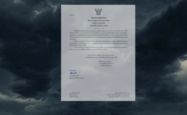อุตุฯ เตือนไทยตอนบน-ภาคใต้ อากาศแปรปรวน ฝนตกหนัก