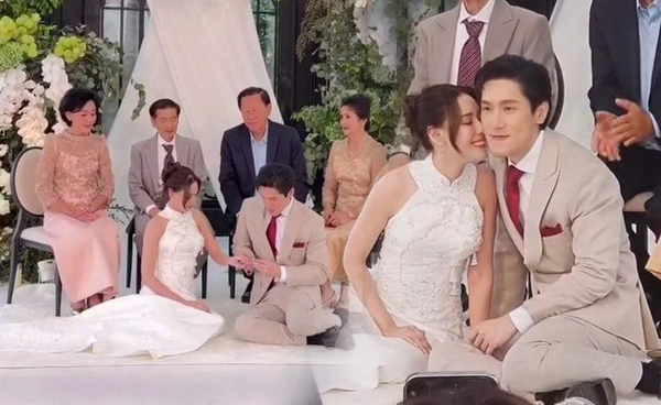 อบอุ่นชื่นมื่น ตูน พิมพ์ปวีณ์ ควงแฟนหนุ่มนอกวงการ เข้าพิธีวิวาห์สุดโรแมนติก