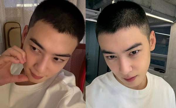 "ชาอึนอู" เข้ากรม ออร่าทหารใหม่ ตัดผมเข้ารับใช้ชาติ 