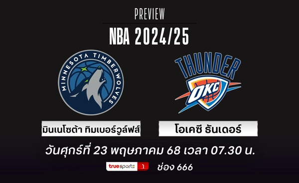 ทิมเบอร์วูล์ฟส์ ตั้งใจมาแก้เกม แต่ ธันเดอร์ มีพลังล้นจากผู้เล่นเอ็มวีพี