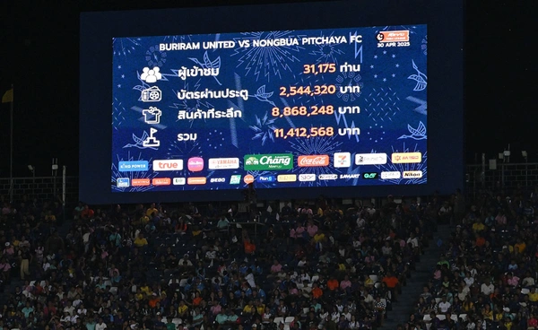 ไทยลีกนัดสุดท้าย บุรีรัมย์ กวาดรายได้ 11.4 ล้านบาท