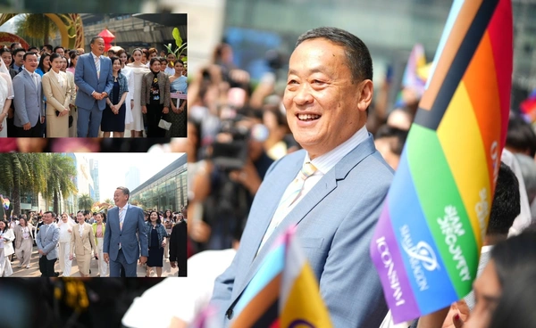 "เศรษฐา" ร่วมแห่ขบวนขันหมาก ยินดีคู่รัก LGBTQAI จดทะเบียนสมรส หลัง กม.สมรสเท่าเทียม มีผลบังคับใช้วันแรก 