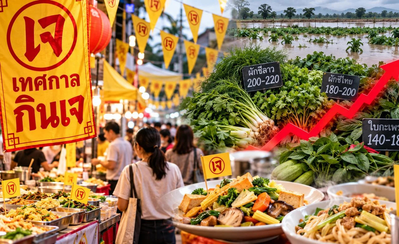 กินเจเงินสะพัด 46,913 ล้าน แต่น้ำท่วมดันผักแพง คนกินเจลดต่ำสุดรอบ 11 ปี