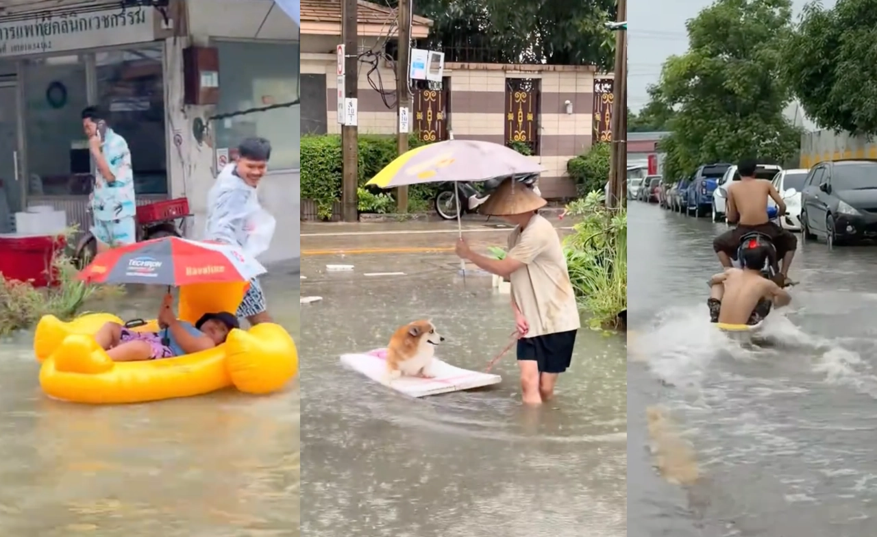 น้ำท่วมแต่คนไทยตลกจนฝรั่งงง นี่คือ "สโตอิก" ขั้นสุดของการปล่อยวาง