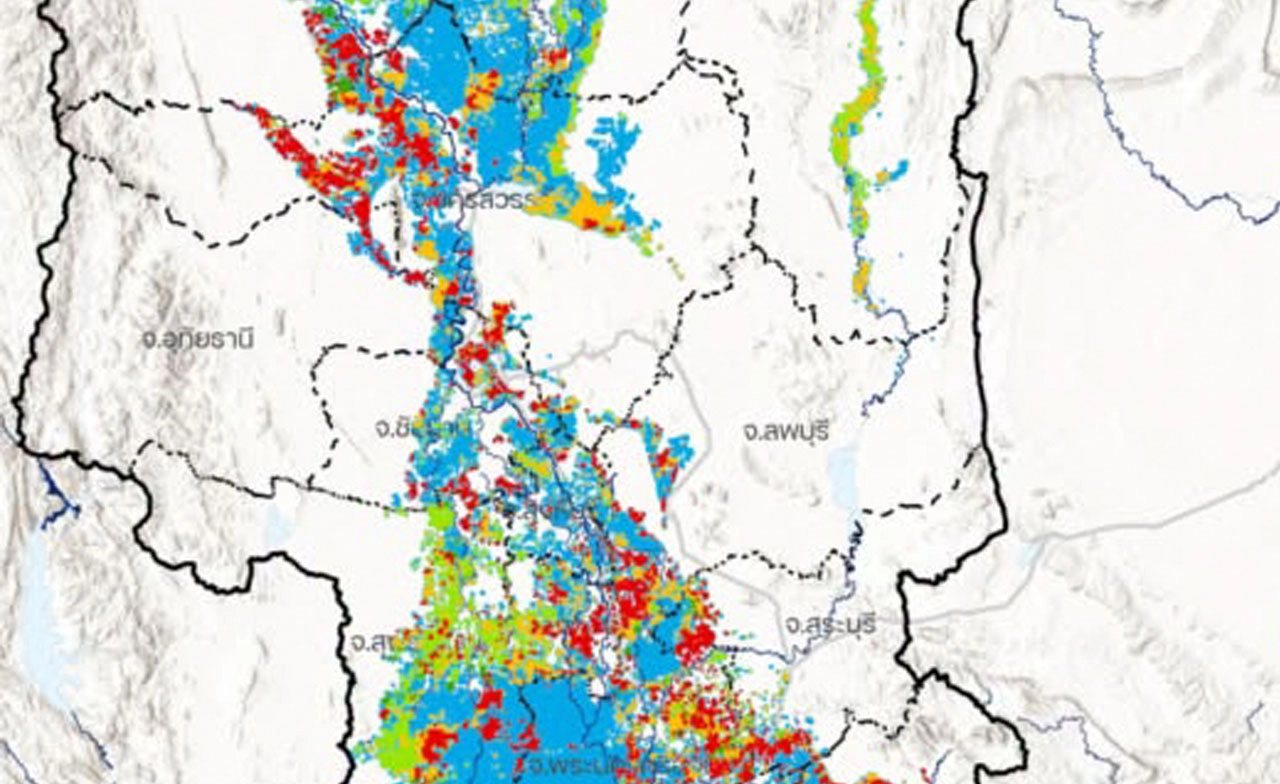 เปิดภาพดาวเทียม! วิกฤตน้ำท่วม 45 จังหวัด เสียหาย 5.1 ล้านไร่ ภาคกลางหนักสุด