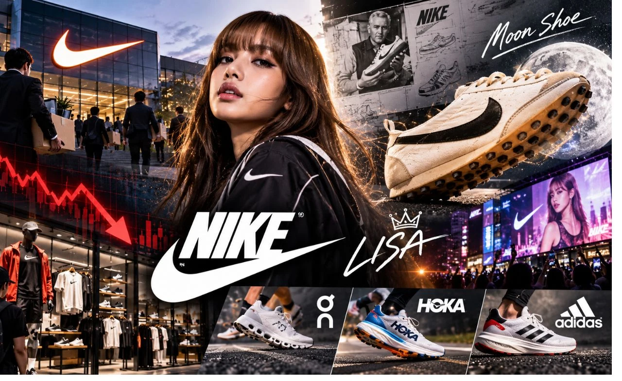 “Nike” ลดคนรอบใหม่ ยอดขายหด ดึง “ลิซ่า” ฟื้นแบรนด์ สู้ On–Hoka–Adidas