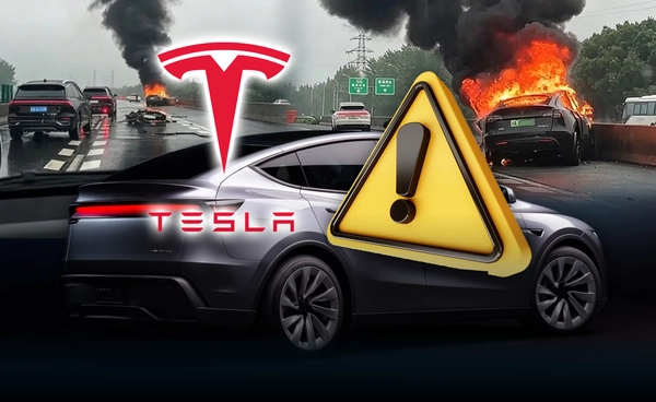 นาทีระทึก! เทสลา "Model Y" ชนไฟลุก เขย่าเชื่อมั่นอีวี