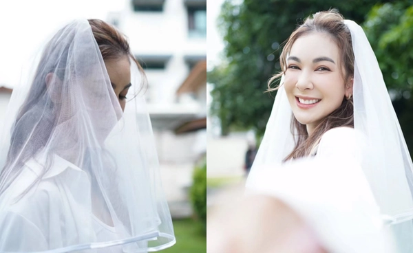 ว้าวมาก! “แบงค์” โพสต์ภาพ “โบว์ เบญจวรรณ” สวมชุดเจ้าสาวสุดหวาน แฟนคลับแห่ลุ้นข่าว