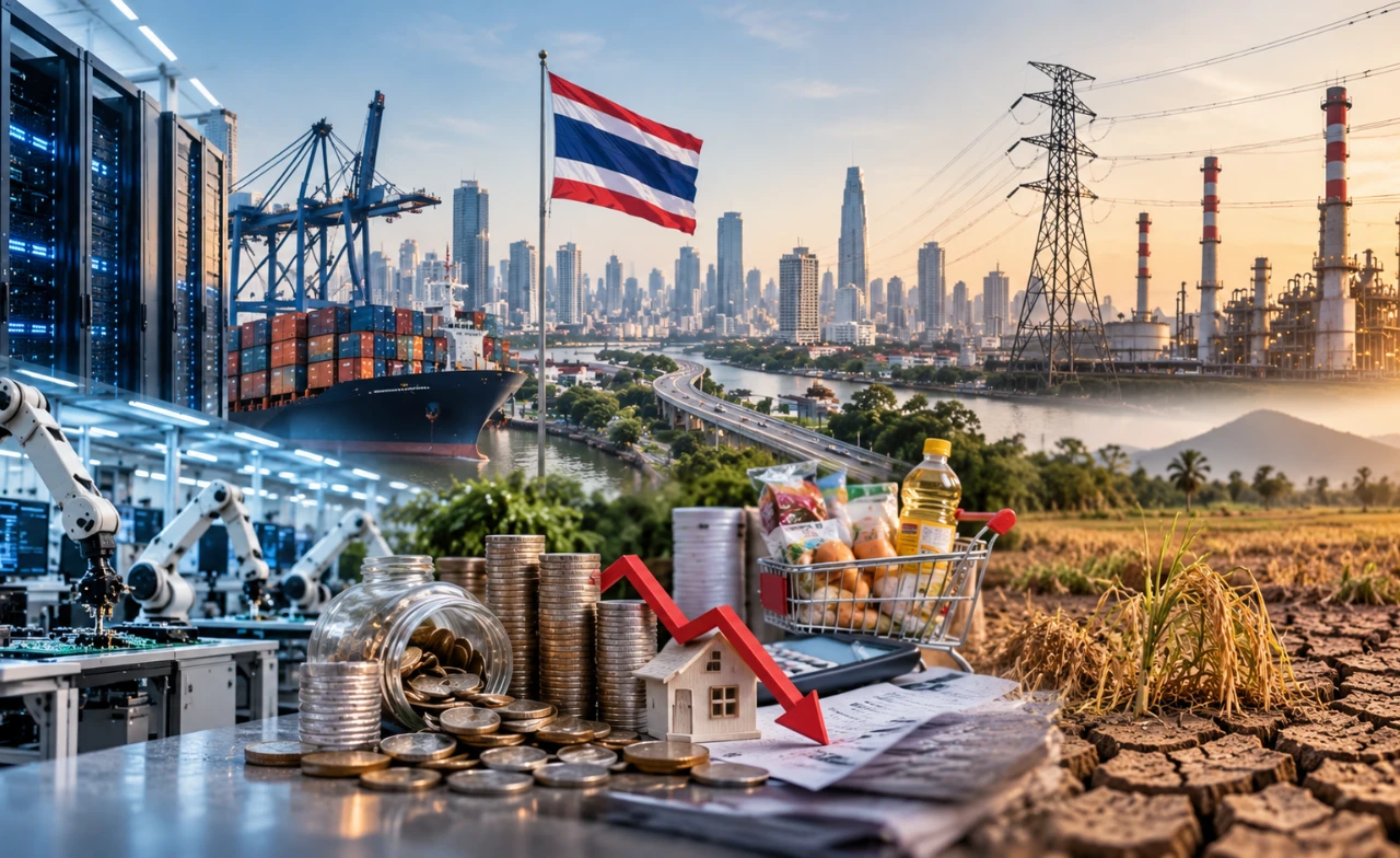 เศรษฐกิจไทยโตจากเอไอแต่ยังเสี่ยงหนี้สูงฉุดกำลังซื้อ