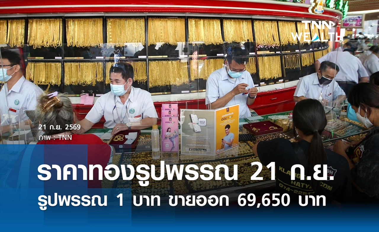 ราคาทองรูปพรรณวันนี้ 21 ก.ย. 2569 รวมทุกขนาด เช็กราคาทองแท่งล่าสุด
