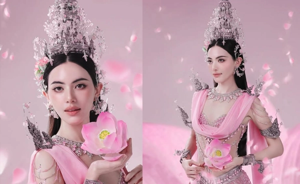 ยอมแล้วความสวย!  ใหม่ "ดาวิก โฮร์เน่" อวดลุคสงกรานต์ งามดุจนางในวรรณคดีไทย