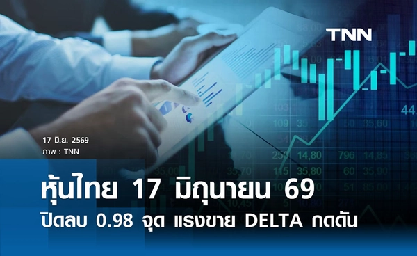 หุ้นไทยวันนี้ 17 มิถุนายน 2569 ปิดลบ 0.98 จุด แรงขาย DELTA กดดันตลาด