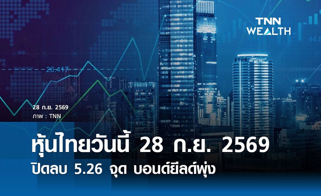 หุ้นไทยวันนี้ 28 ก.ย. 2569 ปิดลบ 5.26 จุด บอนด์ยีลด์พุ่ง น้ำมันทะลุ 100 ดอลลาร์