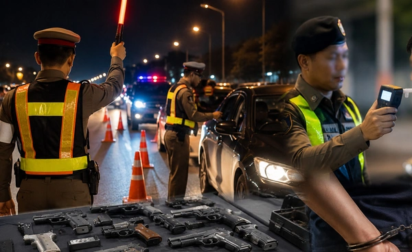 เปิดสถิติ 9 เดือน จุดตรวจตำรวจยึดปืนกว่า 25,000 กระบอก จับเมาแล้วขับกว่า 75,000 ราย