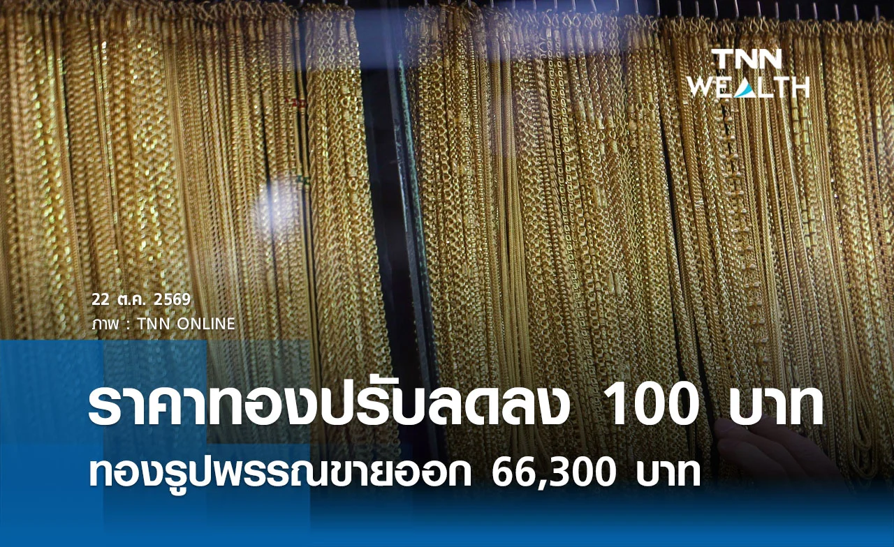 ราคาทองรูปพรรณวันนี้ 22 ต.ค. 2569 รวมทุกขนาด เช็กราคาทองแท่งล่าสุด