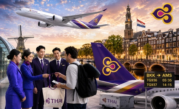 การบินไทยเปิดบินตรงอัมสเตอร์ดัม 7 เที่ยวต่อสัปดาห์ เชื่อมฮับเศรษฐกิจยุโรป