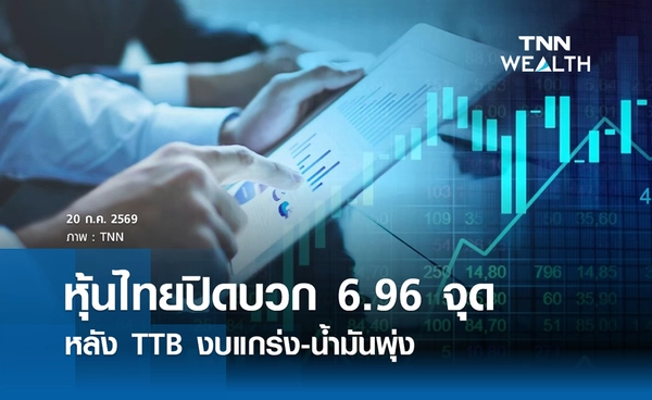 หุ้นไทยวันนี้ 20 กรกฎาคม 2569 ปิดบวก 6.96 จุด หลัง TTB งบแกร่ง-น้ำมันพุ่ง