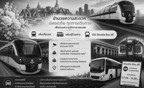 ระบบรางพร้อมรองรับประชาชนถวายสักการะพระศพ 