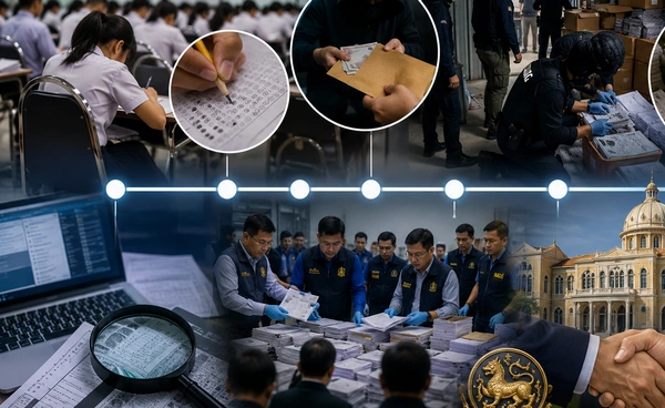 เปิดไทม์ไลน์คดีโกงสอบท้องถิ่น จากข้อสอบสู่การขยายผลเครือข่าย