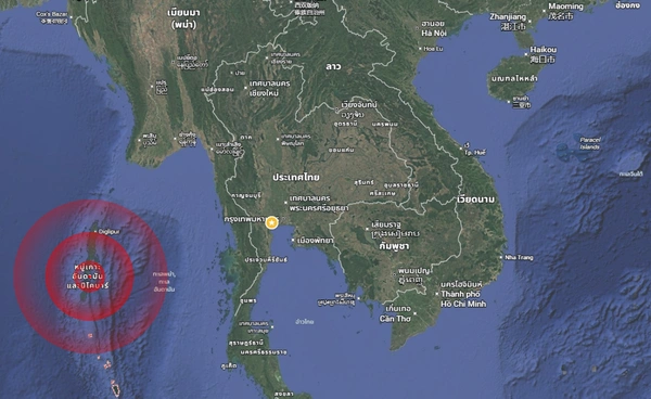 แผ่นดินไหว 5.1  เขย่าหมู่เกาะนิโคบาร์  ห่าง จ.ภูเก็ต 519 กิโลเมตร