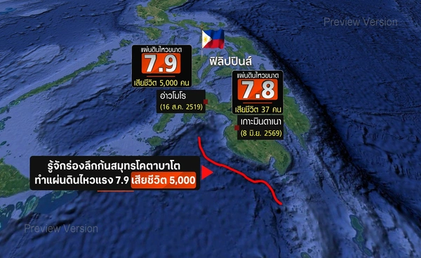 รู้จัก"ร่องลึกก้นสมุทรโคตาบาโต"ทำแผ่นดินไหวฟิลิปปินส์ 7.8 