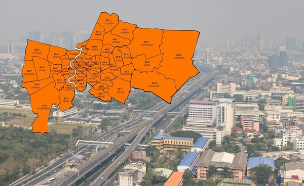 PM 2.5 พุ่งเกินมาตรฐาน! เปิด 12 เขตค่าฝุ่น สูงสุดในกรุงเทพฯ
