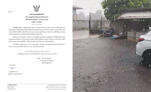 อุตุฯ ประกาศฉบับ7 เตือน 60 จังหวัดเสี่ยงพายุฤดูร้อนถล่ม 30 เม.ย.- 1 พ.ค.69