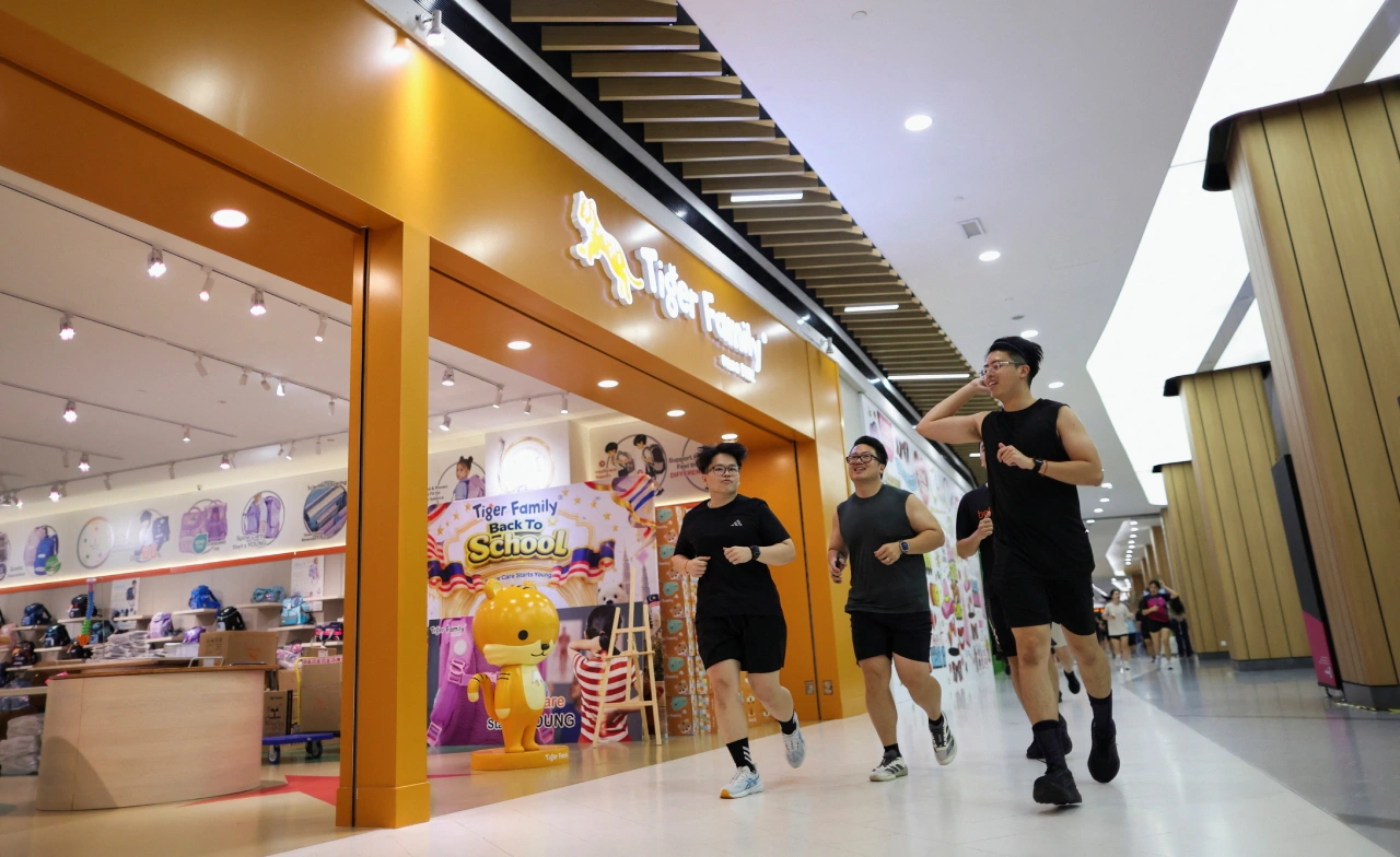 นักวิ่งมาเลเซีย ย้ายสนามเข้าห้าง หนีฝุ่นพิษจากไฟป่าอินโดฯ