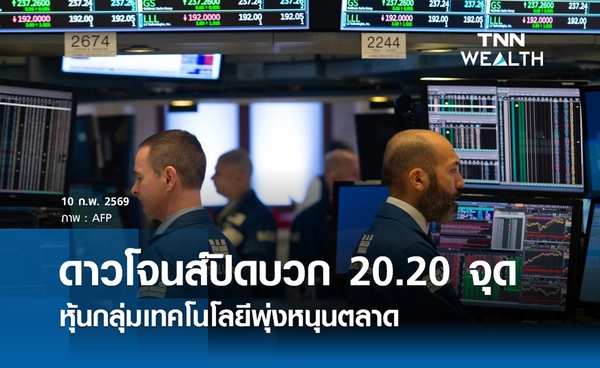 หุ้นดาวโจนส์วันนี้ 10 กุมภาพันธ์ 2569 ปิดบวก 20.20 จุด หุ้นกลุ่มเทคโนโลยีพุ่งหนุนตลาด