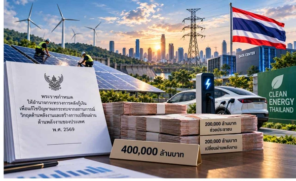 พ.ร.ก.กู้เงิน 4 แสนล้าน เปิดตลาดพลังงาน โซลาร์-EV-สมาร์ทกริดจ่อรับเม็ดเงิน