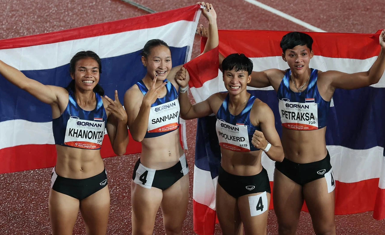 ทีมวิ่งผลัด 4x100 เมตรหญิงไทย คว้าเหรียญเงินเอเชียนเกมส์ 2026