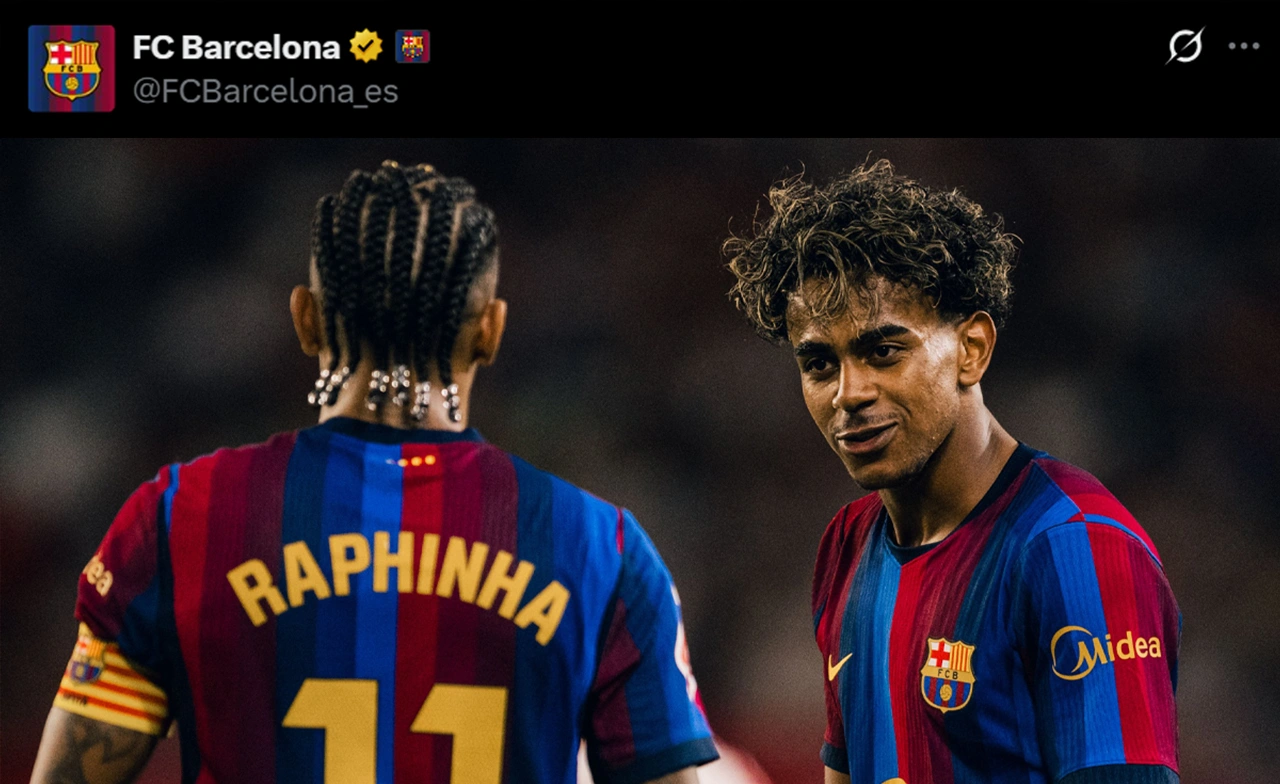 ผลฟุตบอล ลา ลีกา สเปน 2026-27 : ราฟินญ่ากดแฮตทริก พาบาร์ซ่าบุกแซงเซบีย่า 3-1
