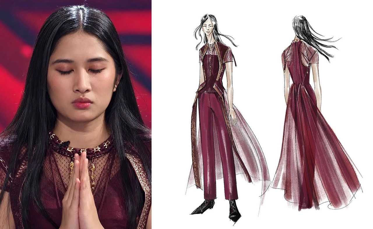 ซูมดีเทลชุด "เนเน่ รอยัล" แชมป์ AGT ผ้าไทยบนเวทีโลก