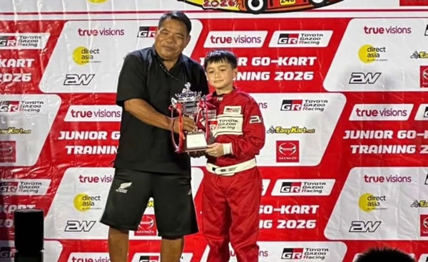"พายุ รังษีสิงห์พิพัฒน์" ลูก "แม่ชม-พ่อน็อต" คว้าแชมป์แข่งรถโกคาร์ท