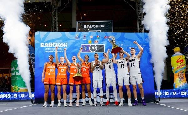 ปิดม่านศึกฟีบ้า 3x3 สุดยิ่งใหญ่ หนุ่มอเมริกาควงสาวเนเธอแลนด์ผงาดแชมป์ ท่ามกลางเสียงชื่นชมจากแฟนบาสทั่วโลก
