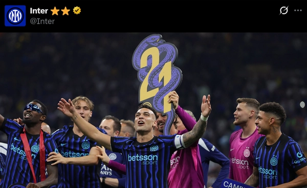 ผลฟุตบอล กัลโช่ เซเรีย อา อิตาลี : อินเตอร์ มิลาน ทุบ ปาร์ม่า 2-0 ผงาดแชมป์ เซเรีย อา สมัยที่ 21