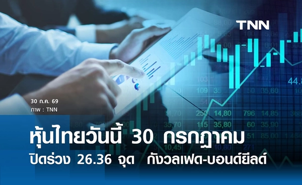 หุ้นไทยวันนี้ 30 กรกฎาคม 2569 ปิดร่วง 26.36 จุด กังวลเฟด-บอนด์ยีลด์