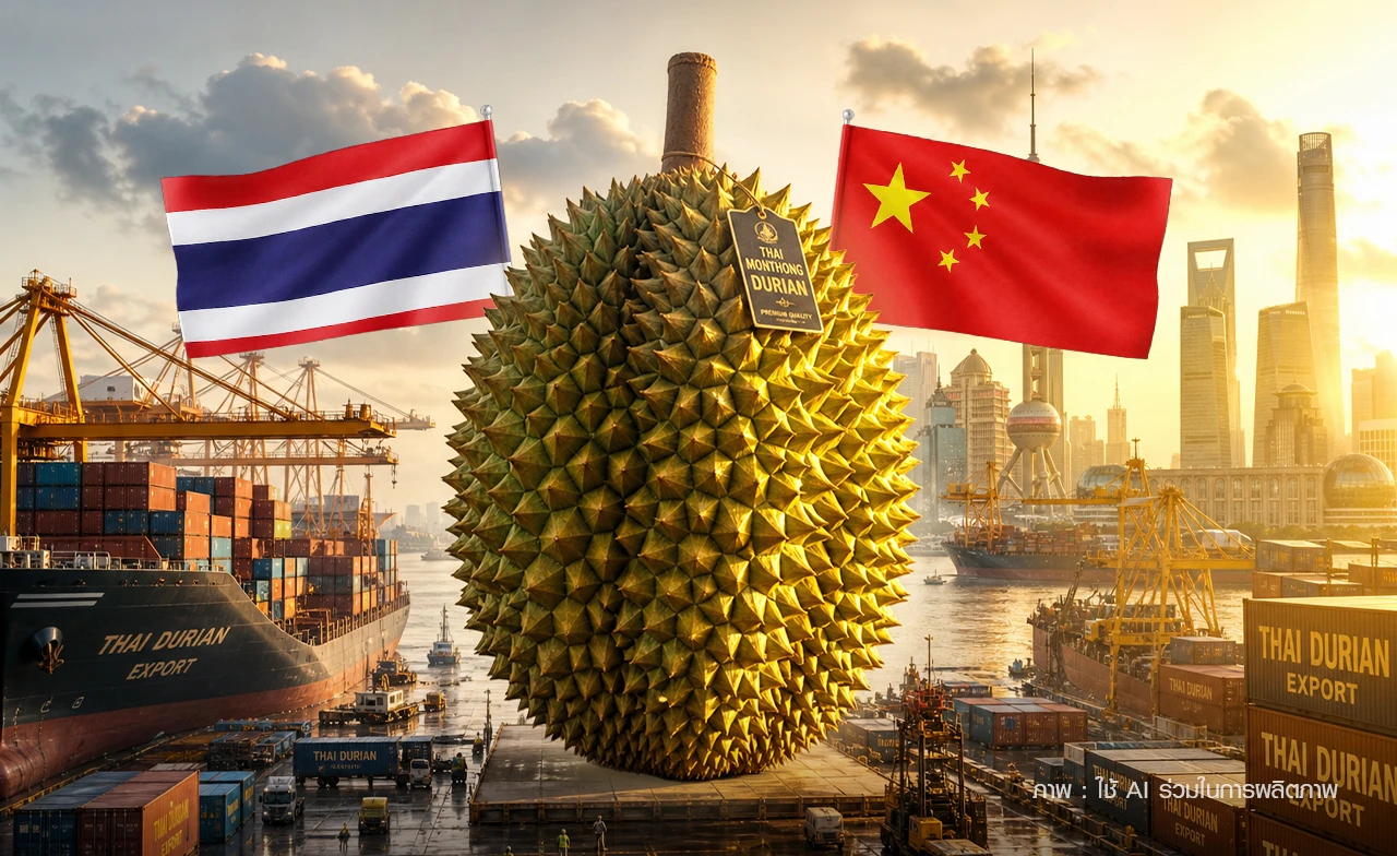 ทุเรียนไทยขายดี! ส่งออกผ่านแดนไปจีน 7 เดือน ทะลุ 1 ล้านตัน มูลค่า 1.2 แสนล้าน