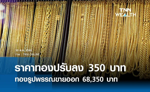 ราคาทองรูปพรรณวันนี้ 10 ส.ค. 2569 รวมทุกขนาด เช็กราคาทองแท่งล่าสุด