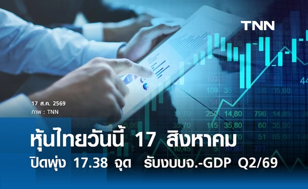 หุ้นไทยวันนี้ 17 สิงหาคม 2569 ปิดพุ่ง 17.38 จุด รับงบ บจ.-GDP Q2/69 ดีกว่าคาด