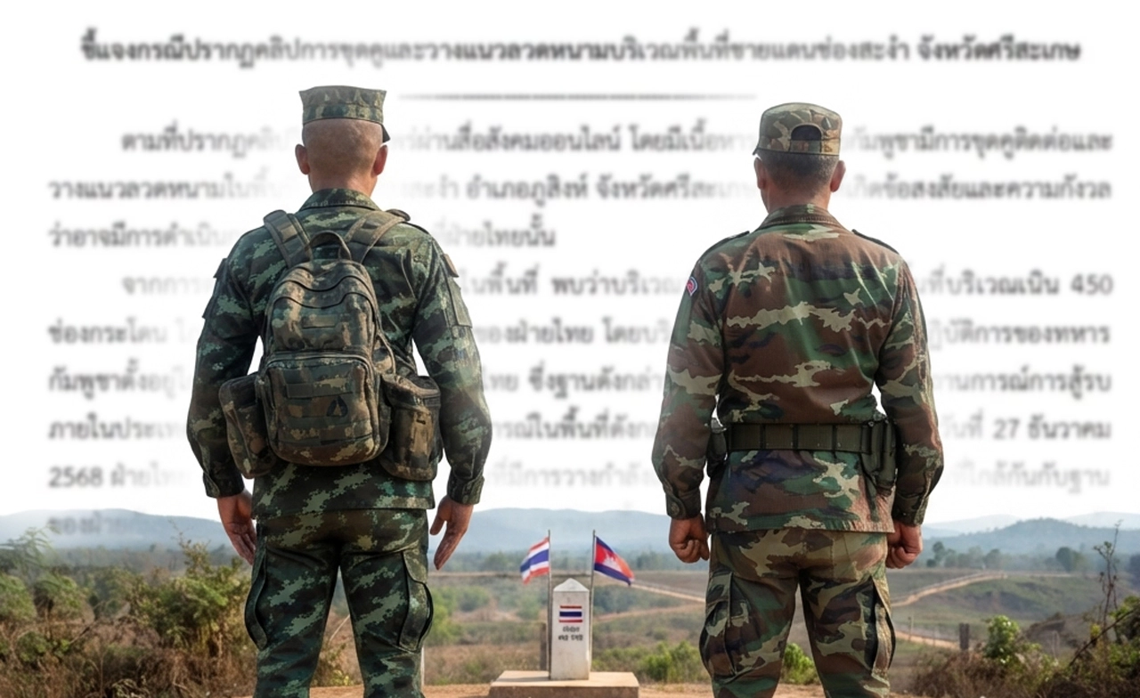 กองทัพภาคที่ 2 แจงปม กัมพูชา ขุดคู-วางลวดหนาม เนิน 450 ช่องสะงำ