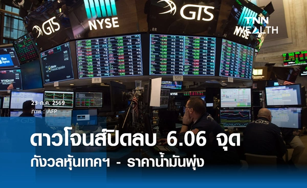 หุ้นดาวโจนส์วันนี้ 23 ก.ค. 2569 ปิดลบ 6.06 จุด กังวลหุ้นเทคฯ-ราคาน้ำมันพุ่ง