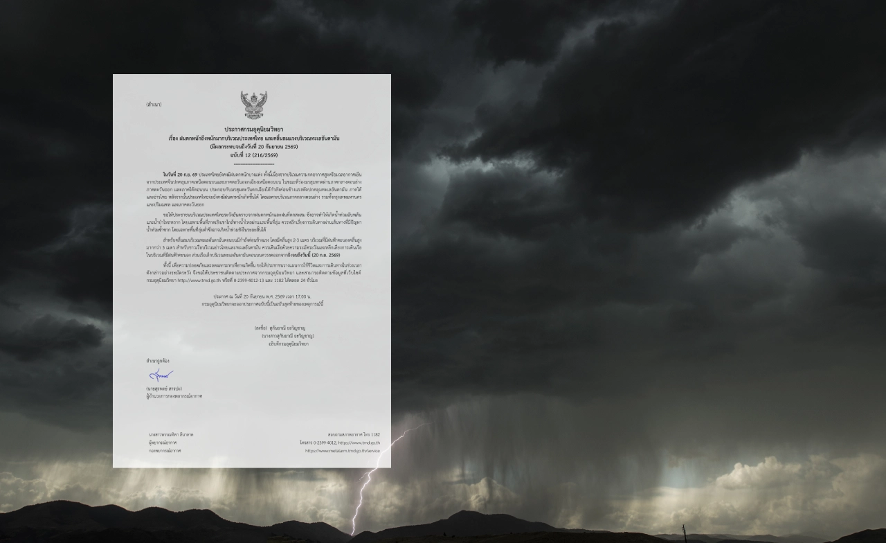 อุตุฯ เตือน 49 จังหวัด เจอฝนตกหนัก-หนักมาก เช็กเลยพื้นที่ไหนเสี่ยงบ้าง?