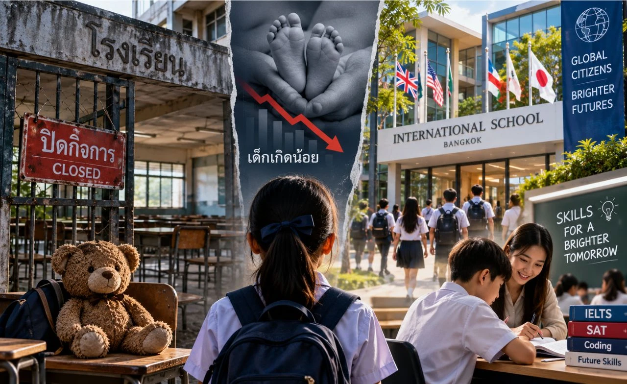 วิกฤตเด็กเกิดน้อย เขย่าตลาดการศึกษาไทย โรงเรียนปิดตัว แต่นานาชาติ-กวดวิชายังโต