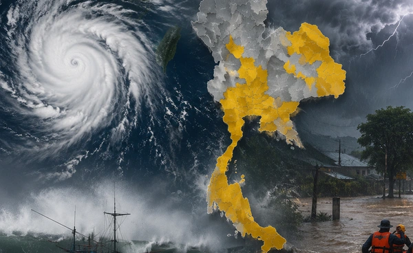 พายุไต้ฝุ่นบาหวี่ไม่เข้าไทย แต่ดันมรสุมแรง เตือนฝนหนัก 30 จังหวัด