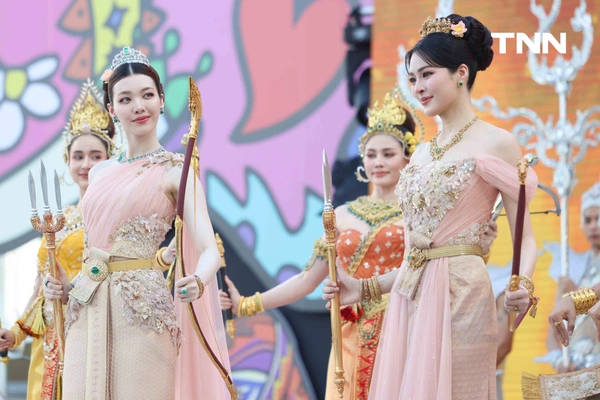 รูป-หลิง-ออม สวมบทเป็นนางรากษสเทวี นางสงกรานต์ประจำปี 2569 ในชุดไทยประยุกต์ร่วมฉลองวันปีใหม่ไทย-10