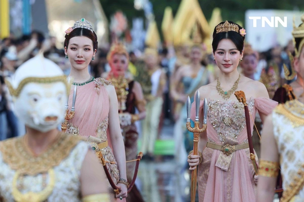 รูป-หลิง-ออม สวมบทเป็นนางรากษสเทวี นางสงกรานต์ประจำปี 2569 ในชุดไทยประยุกต์ร่วมฉลองวันปีใหม่ไทย-5